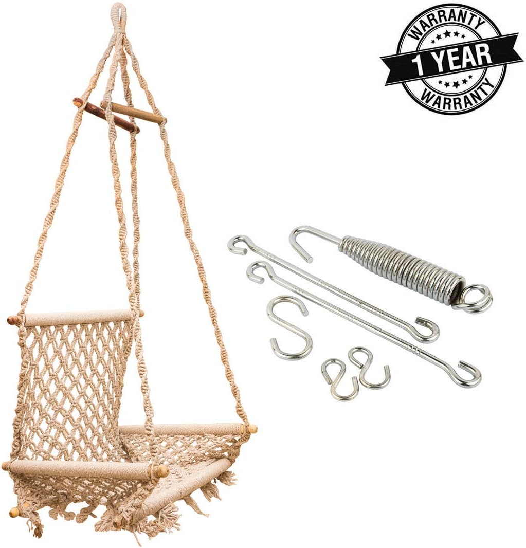 Faburaa Superior Hammock Swing With Accessories ,Jhula Swing Chair Ideal for Both Kids and Adults , Hanging Hammock Suitable for Indoor, Outdoor, Balcony, Home, Bedroom, Patio, Deck, Garden ,Weight Carrying Capacity- Up to 100 Kg