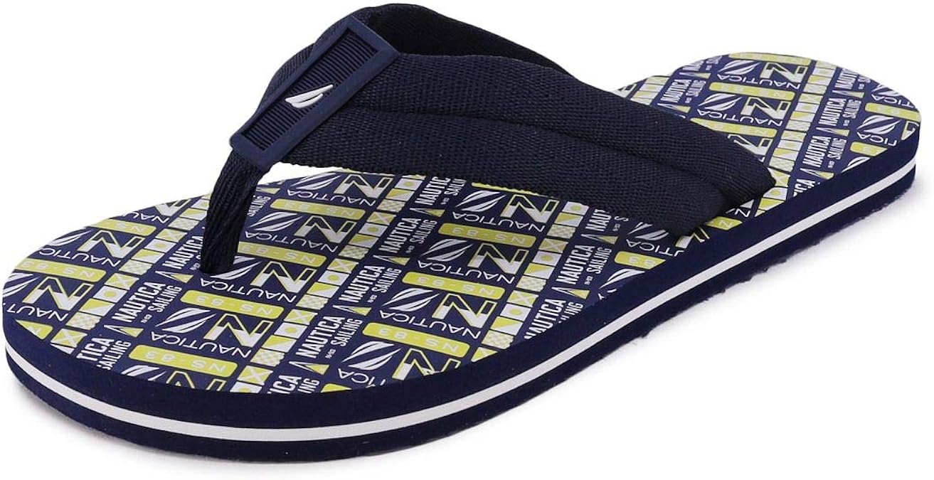 Nautica Men's Flip Flop Water Slippers Casual Beach SandalsHuxleyNavy