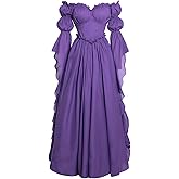 Vibsion Medieval Renaissance Costume Dress Regency Dresses for Women Victorian