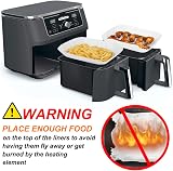BYKITCHEN Air Fryer Liners 25x17cm for Ninja Dual AF300UK AF400UK 50pc view 6