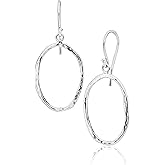 JEAN RACHEL JEWELRY 925 Sterling Silver Dangle Earrings for Women - Hoop Open Circle Vintage Design - Hypoallergenic, Lead & Nickel Free - Artisan Handcrafted Statement Earrings