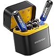 SINCEHOLY 8 Pack Rechargeable Lithium AA Batteries with Fast Charger, 1.5V High Power 3600mWh Double A Batteries, AA Rechargeable Li-ion Batteries with 2000+ Cycle Times