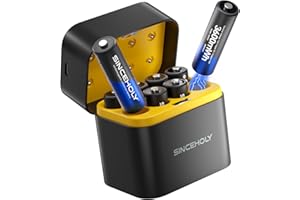 SINCEHOLY 8 Pack Rechargeable Lithium AA Batteries with Fast Charger, 1.5V High Power 3600mWh Double A Batteries, AA Rechargeable Li-ion Batteries with 2000+ Cycle Times