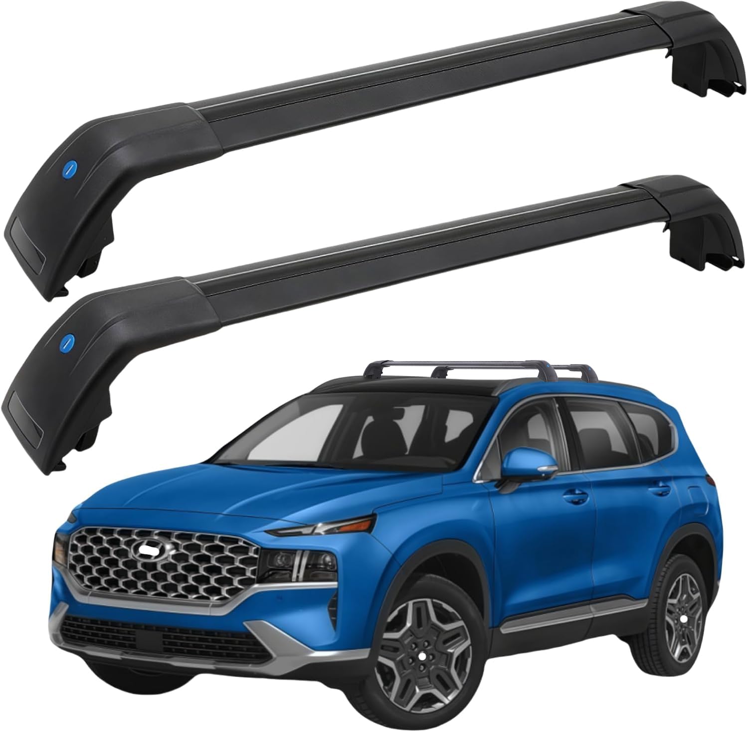 Photo 1 of *Keys missing?* SYDSZ Roof Rack Cross Bars 300lb Compatible with Hyundai Santa Fe TM 2019 2020 2021 2022 2023, Flush Side Rails, Heavy Duty Anti-Theft Aluminum Roof Rails Crossbars Rooftop Luggage Racks Carrier
