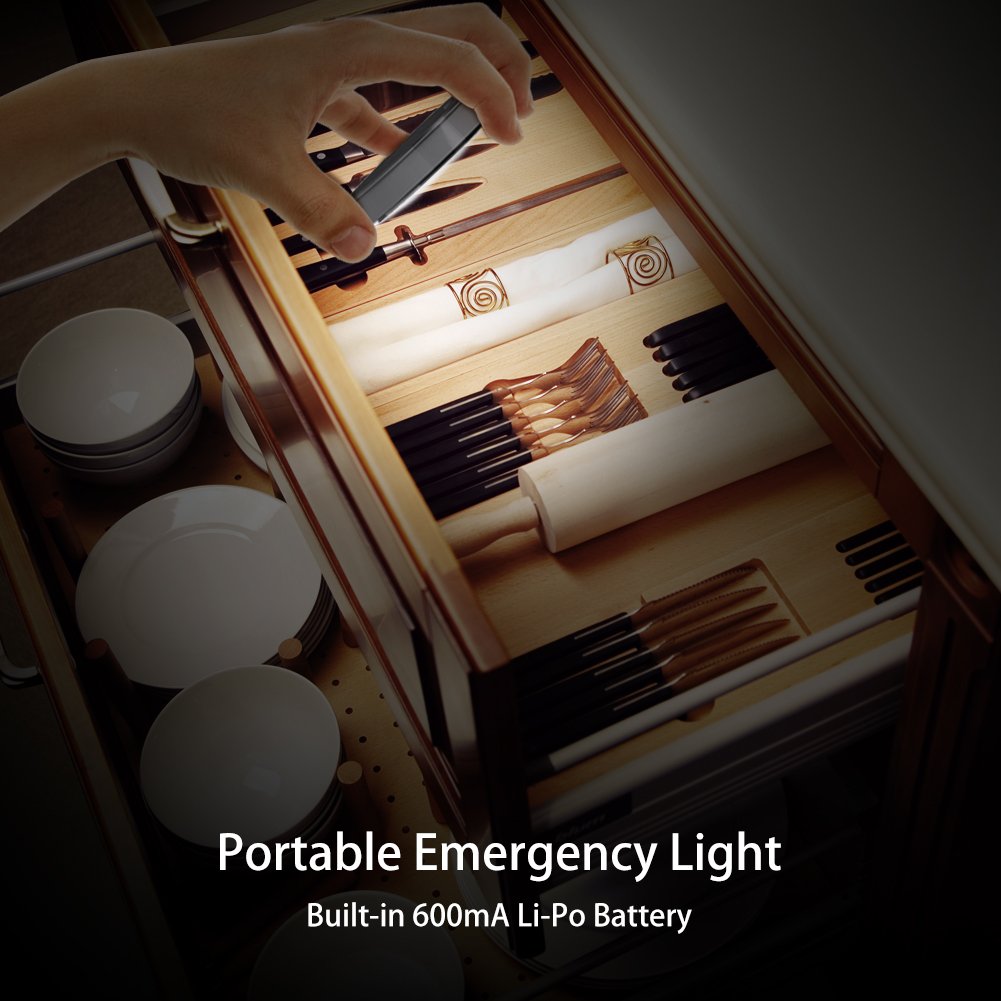 Motion Sensor Cabinet Led Light, Okeanu 3 Modes 14 LED Rechargeable Motion Sensor LED Night Light with USB Cable Auto On/Off, Cordless Wall Lights, Step Lights for Closet, Stairs, Bedroom (White)