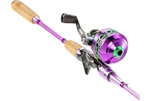 SOUGAYILANG Souagyilang Spincast Fishing Rod Reel Combo,2 Pieces Medium Heavy Pole with Super Smooth Reel Trouble-Free Push-Button Bait Casting Design for Freshwater