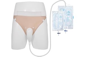 Catheter Urine Collection Bag, Wearable Urinal Bag Leak-Proof Anti-Reflux with Reusable Silicone Urine Catheter (2000ml *1 & 