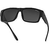 TOROE Z87+ Polarized Safety Sunglasses Matte Black TR90 Frame, ANSI Rated Lens
