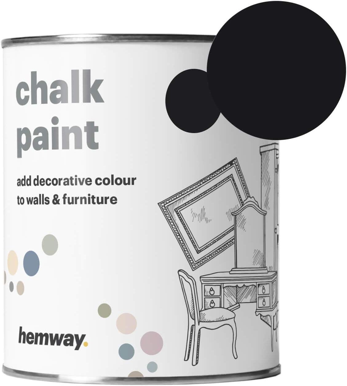 Hemway Black Chalk Paint 1 Litre Amazon.co.uk DIY & Tools