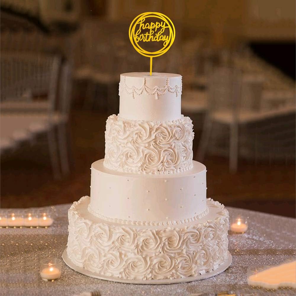 Nactech 6pcs Topper Gateau Anniversaire 6 Style Joyeux Anniversaire Cake Toppers En Acrylique Pour Decorations De Gateaux Danniversaire Cupcake Dore Figurines Pour Gateaux Cuisine Maison Centroarco Com