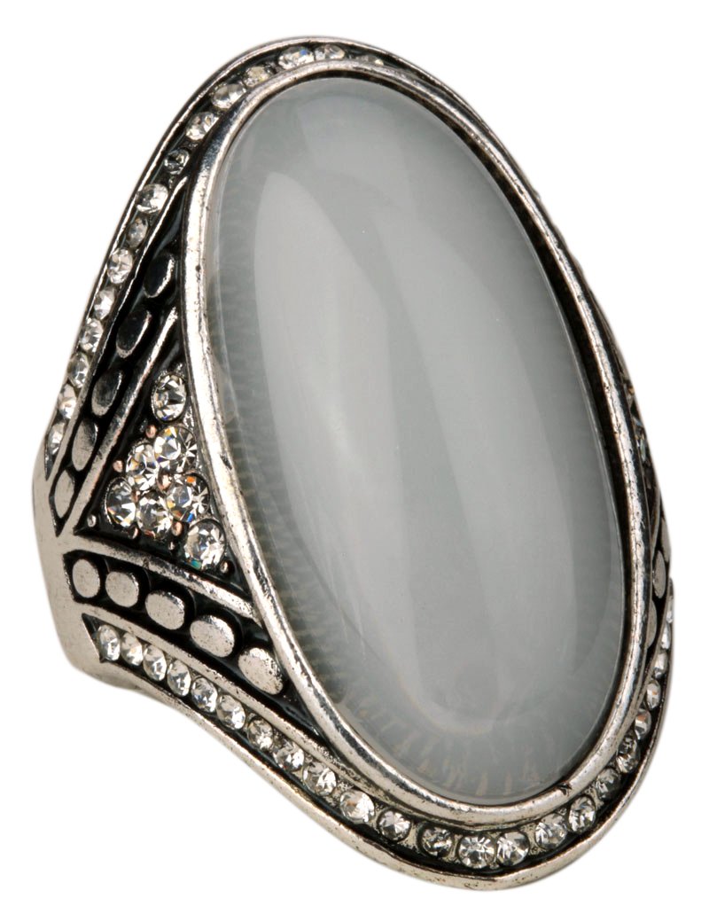 Szxc Women's Stretch Rings Fit Finger Size 7 to 9 - Elastic Soft Band Perfect for Arthritis, 5 UK, Resin, Crystal