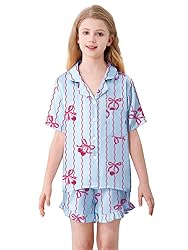 Umeyda Girls Satin Silky Collar V Neck Ruffle Short