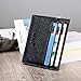 URAQT Genuine Leather Slim Wallet - Minimalist Front Pocket Wallet - Leather Money Clip Wallet Card Holders RFID Blocking(Black)
