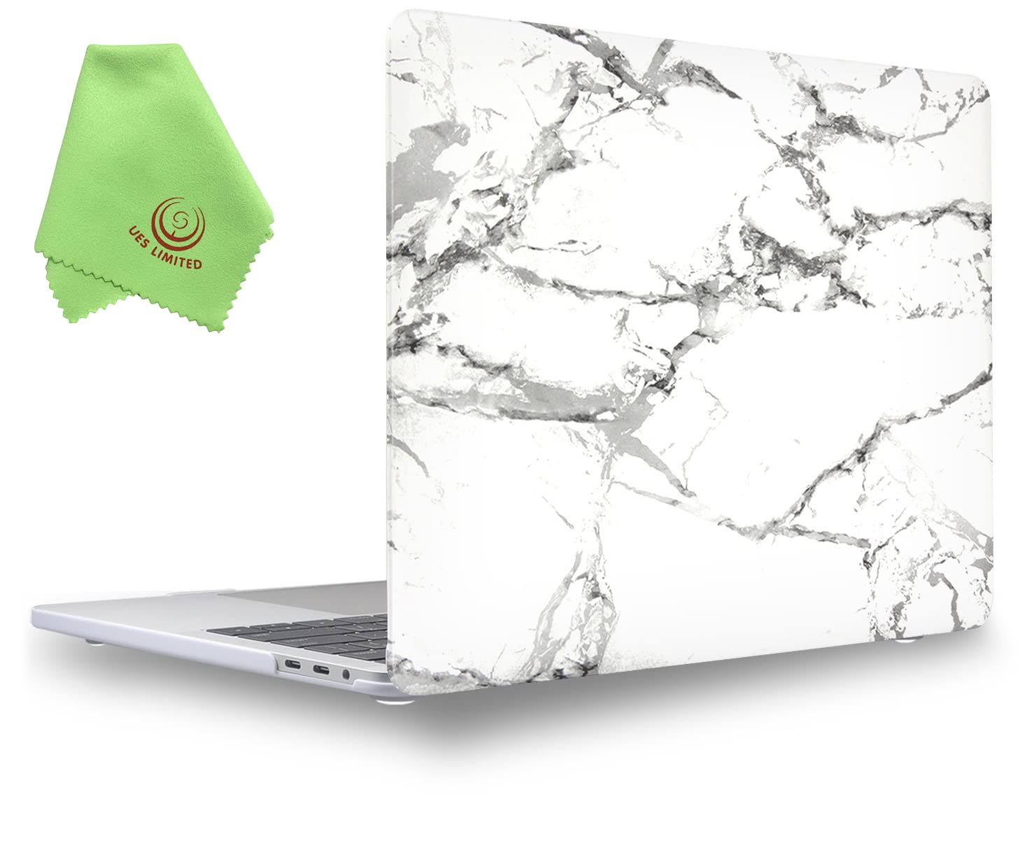 UESWILL Compatible with MacBook Pro 16 inch Case 2019 2020 Release Model A2141, Marble Pattern Hard Case for MacBook Pro 16 inch with Touch Bar & USB-C, White & Grey