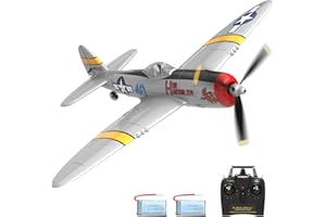 FLTTAIN RC Plane, 4-CH Remote Control Airplanes Ready to Fly P47 Radio Controlled Aircraft for Beginners with Xpilot Stabilization System, One Key Aerobatic Airplane (76116 RTF)