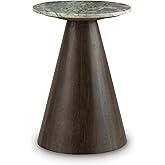 Signature Design by Ashley Waltnor Casual Accent Table with Marble Top, Gray & Dark Brown