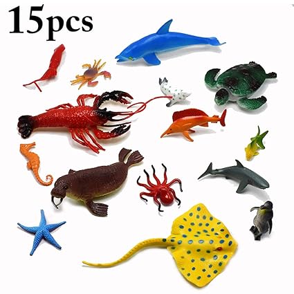 Joyibay Kids Animal Toy Set Animal Model Toy Realistic Funny Animal Figure (15PCS Ocean Animal)