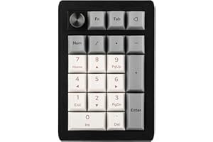 EPOMAKER EK21 VIA Gasket Number Pad with 1000mAh Battery, BT 5.0/2.4ghz/Wired Hot-Swap Numpad with Aluminum Alloy knob, Progr