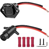 Trolling Motor Plug, 8 Gauge Waterproof Trolling Motor Plugs 12&ndash;24V | 2-Wire Corrosion-Resistant Trolling Motor Plug &amp; Receptacle for Minn Kota Boat, Quick Connect &amp; Easy Installation