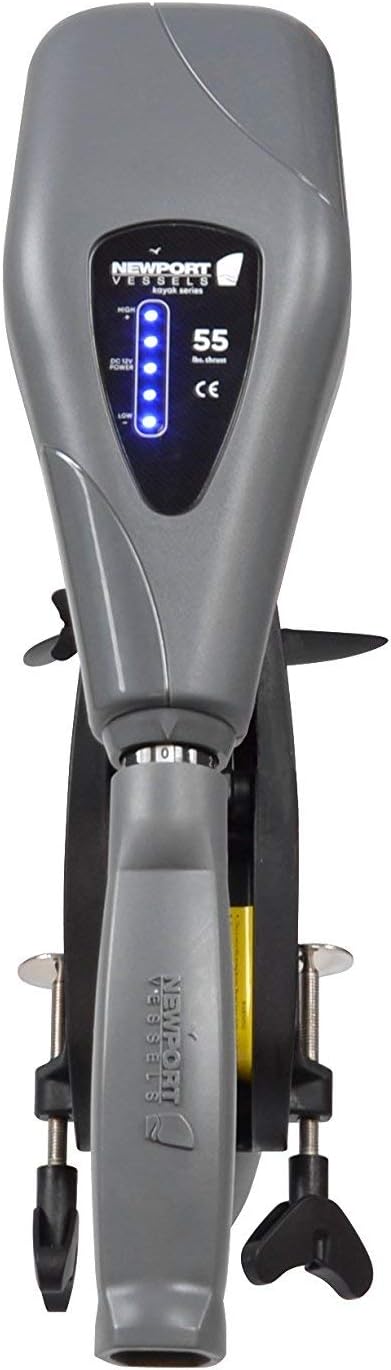 Newport Vessels Kayak Series 55lb Thrust Transom Mounted Saltwater Electric Trolling Motor w/LED Battery Indicator (24" Shaft) : Sports & Outdoors