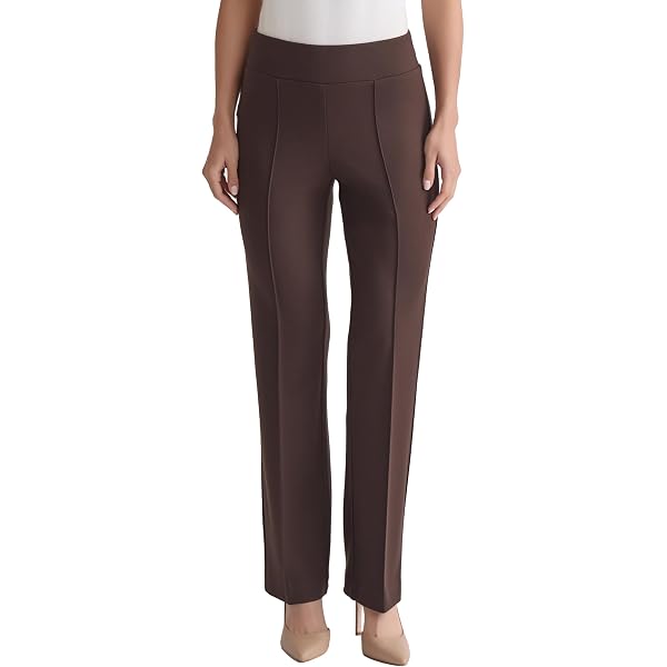 matty m ladies' pull-on dress pant Matty M Women's High-Rise Comfort Office Dress Pants Elastic Waist Pul