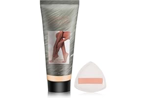 Jutqut Waterproof Leg Makeup Cream with Puff, Transfer-Resistant Body Concealer for Varicose Veins, Tattoo & Scar Cover Up, Long-Lasting Foundation for Natural Flawless Skin, All Skin Tones, 01 Nature