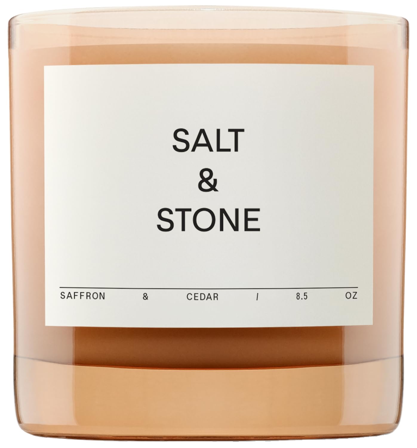 SALT & STONE Scented Candle | Hand-Poured, Aromatic & Fragrant | Made with Natural Coconut & Soy Blend Wax | 100% Cotton Wick | Long-Lasting 50 Hour Burn Time (8.5 oz) (Saffron & Cedar)