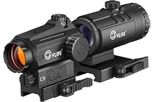 CVLIFE Multi Reticle Auto-Brightness Red Dot and 3X Magnifier Combo,25MM Large Lens Motion Awake Red Dot Sight with Quick Rel