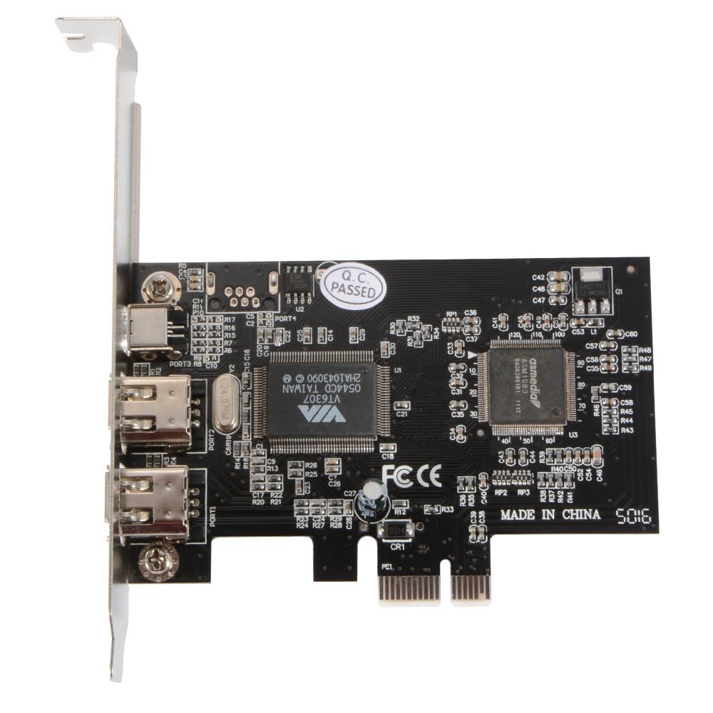 Sun3drucker PCI-E Express FireWire 1394a 1-Lane iLINK IEEE1394 Expansion Controller Adapter Card for Desktop PC