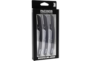 Pacinos Derma Blades for Men - Precision Straight Razor Beard Care Exfoliation Tool with 100% Stainless Steel Blades