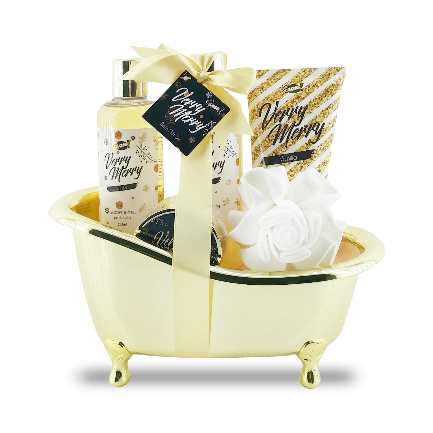 Gift Box for her | Vanilla Bath Products | Christmas Gift Women | Beauty Gift | Original Gift for Women | Birthday Gifts for Mum | Body Care and Well|being Sets | Shower Set | GOLDVERYMERRY