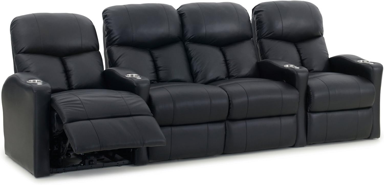 Octane Seating Octane Bolt XS400 Motorized Leather Home Theater Recliner Set (Row of 4): Furniture & Decor