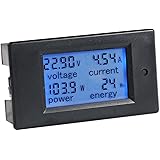 bayite DC 6.5-100V 0-100A LCD Display Digital Current Voltage Power Energy Meter Multimeter Ammeter Voltmeter with 100A Curre