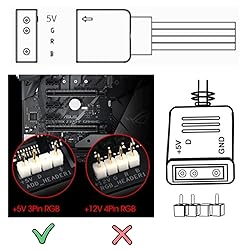 Jstincal 1-to-5 ARGB Splitter Cable, 5V 3-pin to
