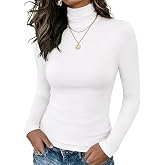 Zeagoo Long Sleeve Mock Neck Tops Slim Fit Shirt Fleece Lined Thermal Tee | Fashion Clothing,Womens Long Sleeve Tops,Turtleneck Shirt,Business Casual Outfits,Light Fleece Thermal Underwear