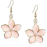 Aishgjia Enamel Petal Flower Earrings Handcrafted Dainty Floral Stud Earrings for Women Lightweight Jewelry