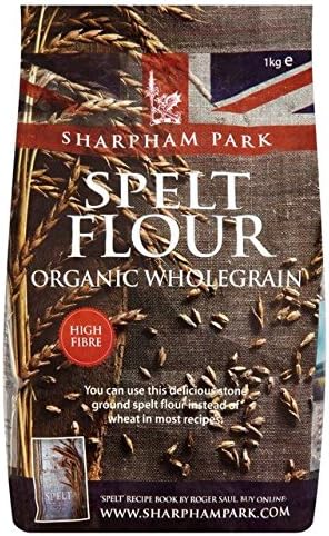 Sharpham Park Organic Wholegrain Spelt Flour 1kg - Pack of 2