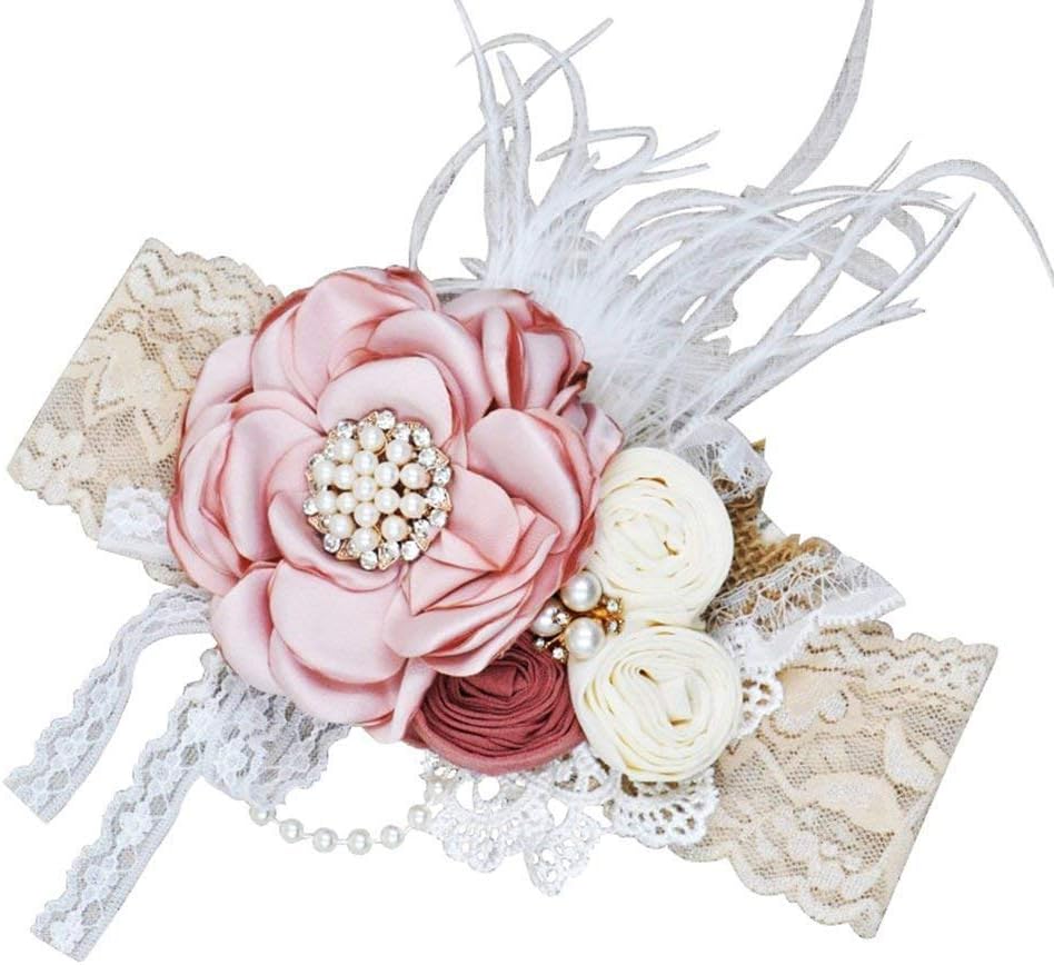 Rose Lace Baby Headband-BEAMIO Vintage Girls Bling Headbands For Kids