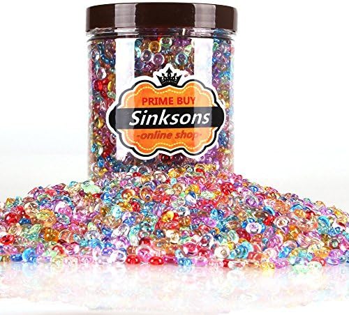 Fishbowl Beads for Crunchy Slime - Clear Colorful Plastic 10.5 Ounces/0.66 Lb Vase Filler Beads Fish Bowl Beads for Homemade Slime, Kid's Arts DIY Crafts, Wedding and Party Decoration