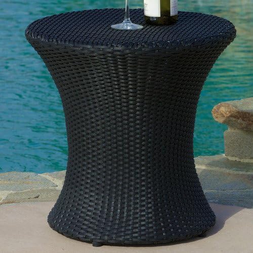 Grayling Wicker Side Table Black By Beachcrest Home Amazon Co Uk Garden Outdoors