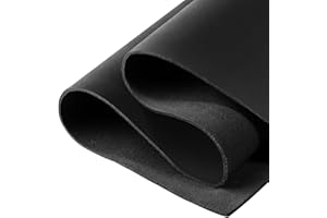 WAKTES Black Leather Sheets for Crafts, Tooling Leather Square Material 1.8-2.1 mm Genuine Leather Pieces Full Grain Leather Roll for Crafting Sewing Wallet Hobby Workshop 6"x12"