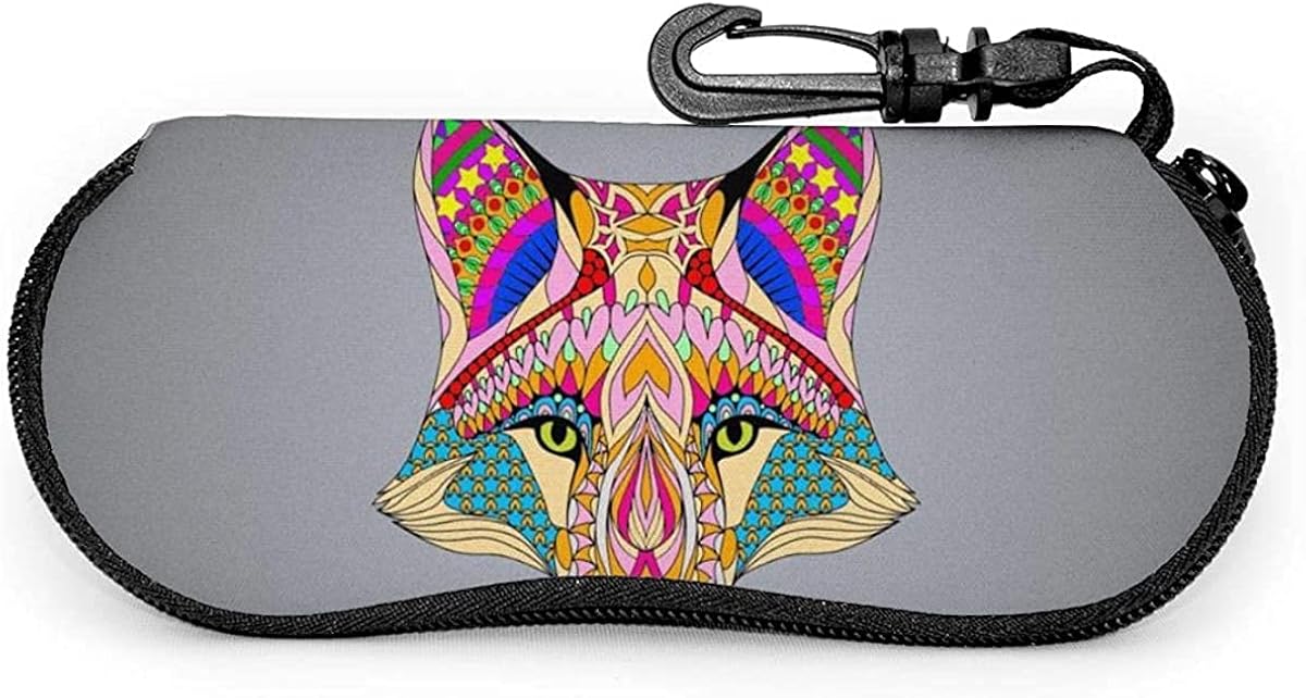 Brillenetui für Damen und Herren, Fuchs-Motiv, Leopardenmuster, mit