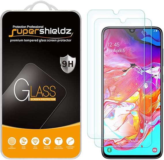 Amazon.com: (2 Pack) Supershieldz for Samsung Galaxy A70 Tempered Glass Screen Protector, Anti Scratch, Bubble Free