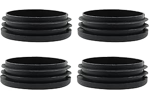 Bonsicoky 4 Pack 3 Inch (76mm) Round Plastic Hole Plugs, Black Pipe Tubing End Cap for Round Metal Tube