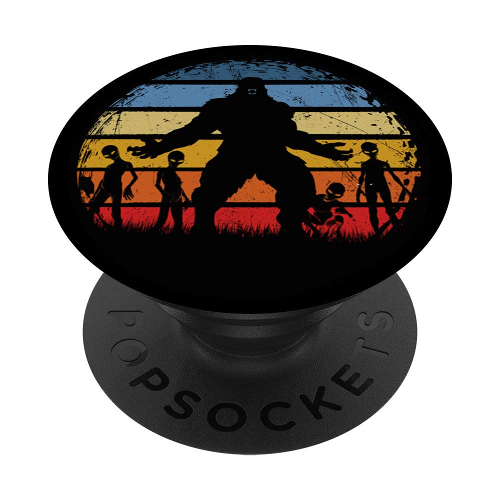Bigfoot Alien Vintage Retro Pop Art Moon Lines PopSockets PopGrip: Swappable Grip for Phones & Tablets