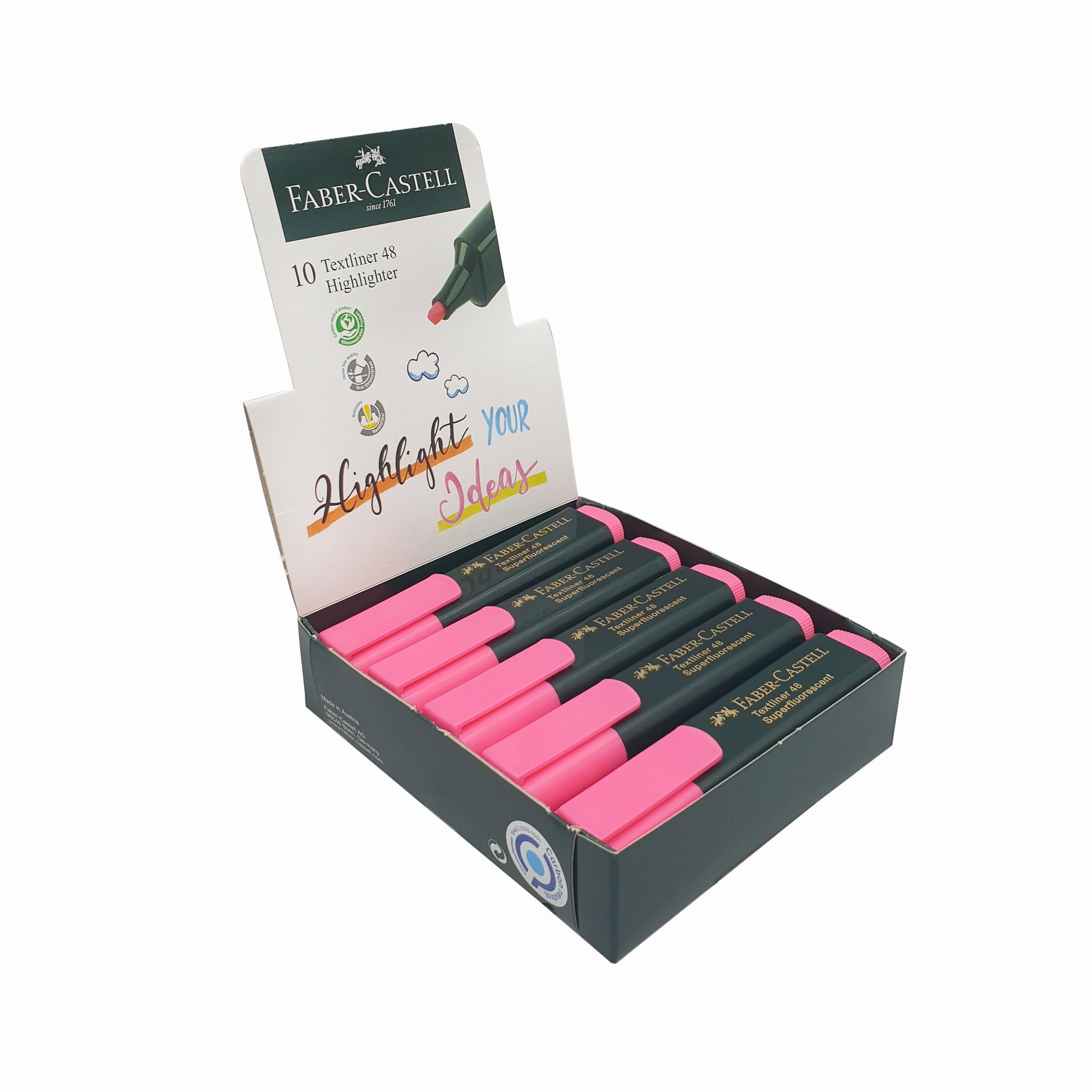 Faber-Castell 154828 marker - markers (Pink, Green, Pink, Green, Plastic, Polypropylene, Chisel, Water-based ink)