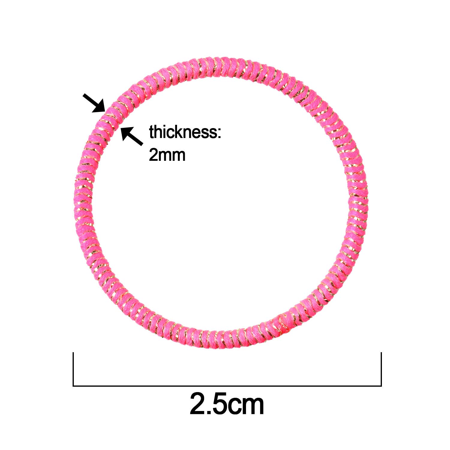 200 Pack No-metal Hair Elastics Hair Ties Ponytail Holders Hair Bands Bulk (2 mm, Black) : Beauty