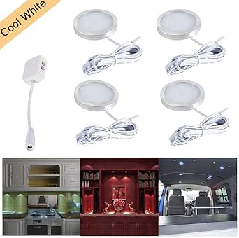4pcs Bajo Luz de Gabinete Luz Mueble Cocina Techo Spot Luces con