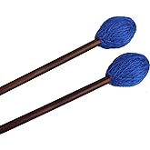 Mr.Power Marimba Mallets, Yarn Head with Maple Handle Soft Yarn Head, Blue | Wood Handle, Maple Handle, Bass Percussion Instruments Sticks