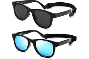NULOOQ Flexible Polarized Baby Sunglasses with Strap Adjustable for Toddler & Newborn Infant 0-18 Months
